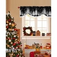 thumbnail image 4 of Winter White Elk Tie Up Valances Curtain, Christmas Tree Snowflake Black Background Adjustable Rod Pocket Short Window Treatment Tie Up Curtains Valances for Kitchen Living Room Bathroom 42x18 Inches, 4 of 9