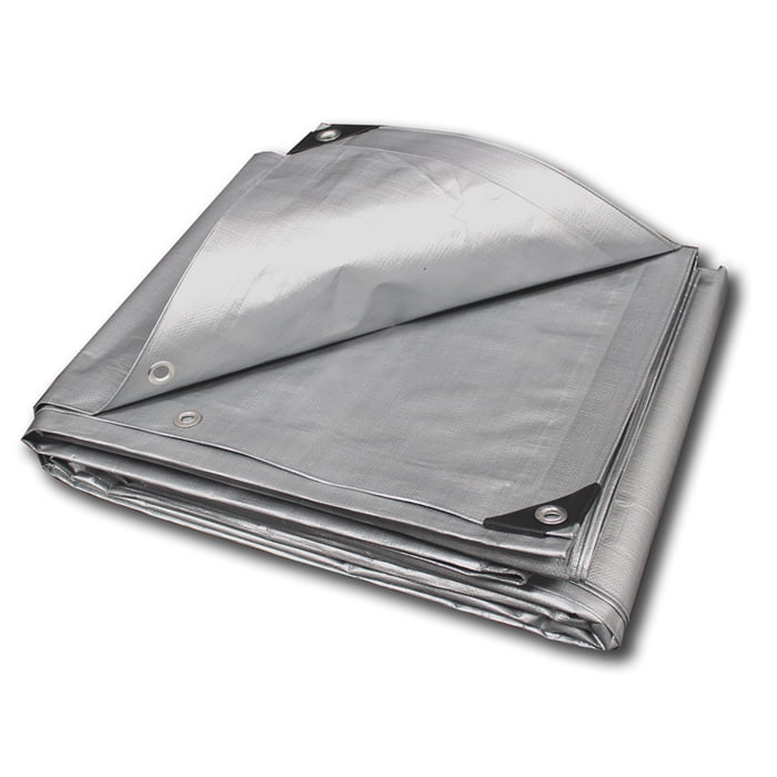 5% OFF 2+ 12 mil Heavy Duty Canopy Tarp SILVER 3pl Coated Tent Car Boat Cover 