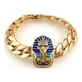 thumbnail image 2 of Hip-Hop Gold Tone King Tut Pharaoh Cuban Link Bracelet, 2 of 2