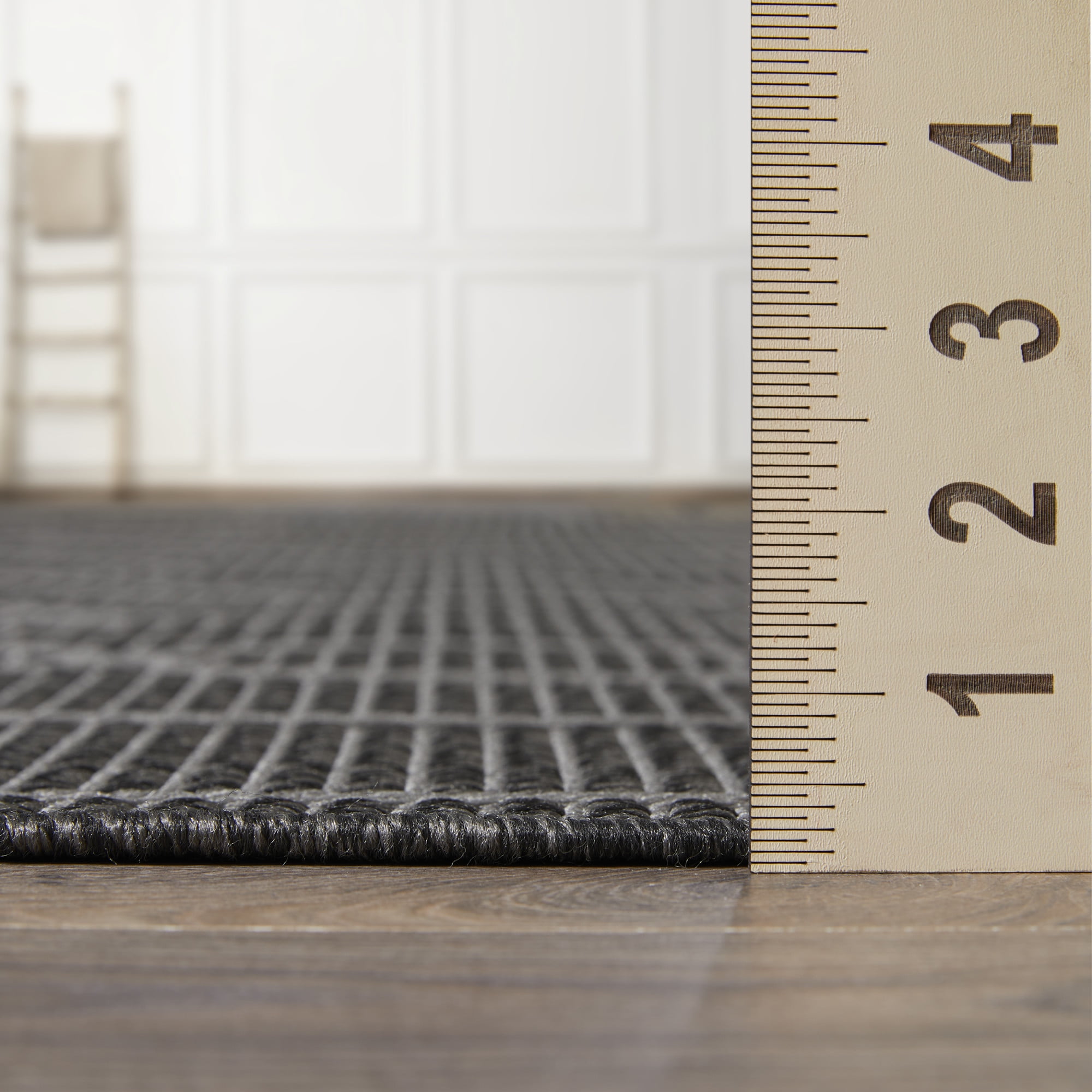 Loomaknoti Breyleigh Chendler 6' x 9' Black Geometric  Indoor/Outdoor Area Rug