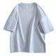 thumbnail image 2 of pstuiky camisetas para hombre, Camisa informal holgada de manga corta con solapa de color liso para hombre, estilo oversize, con cuello vuelto y manga corta camisetas de hombre m, 2 of 7