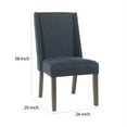thumbnail image 5 of Fabric upholstered Wooden Dining Chairs with Cushion Seat and Winged Sides, Blue, Set of Two, 5 of 5