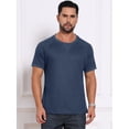 thumbnail image 4 of DARING DIVA Men's Waffle Fabric Classic Crew Neck Raglan Short Sleeves L Navy Blue, 4 of 7