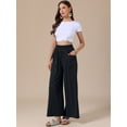 thumbnail image 4 of DARING DIVA Women's Wide Leg Baggy Palazzo Casual Pant Small Black, 4 of 6