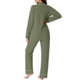 thumbnail image 6 of MINTREUS Women's Soft Cloud Fleece Pajama Sets Long Sleeve Button Down Pjs Ultra-Plush Brushed Microfleece Sleepwear Lounge Sets with Pockets, 6 of 9