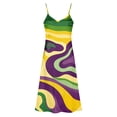 thumbnail image 4 of PNTUTB Carnival Women's Fashion Printed V Neck Sleeveless Strapless Loose Comfort Casual Split Hem Long Dress, 4 of 6