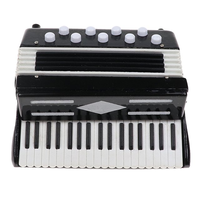 BRIGHTFUFU 1 pieza Mini modelo de acordeón de simulación Mini juguete educativo regalo de cumpleaños (negro)