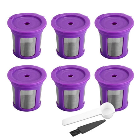 

JANGSLNG 6Pcs Reusable Coffee Capsule Cups Refillable Filter Accessories for Keurig K Cup