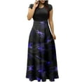 thumbnail image 2 of TIMIFIS Robes Maxi d'Halloween pour Femmes Manches Courtes Col Rond Vintage Horreur Citrouille Imprimée Fête Bal Longue Robe Automne/hiver, 2 of 5