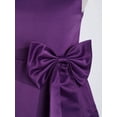 thumbnail image 6 of YONGHS Kids Flower Girl Satin A Line Party Dress Junior Bridesmaid Gown Purple 12, 6 of 7