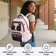 thumbnail image 4 of HELLHERO Pink Floral Sparkle Print Bookbags with Lightweight Durable Zaino per ragazze, Breathable 17 Inch School Bag for Travel Middle School Back to School, 4 of 7
