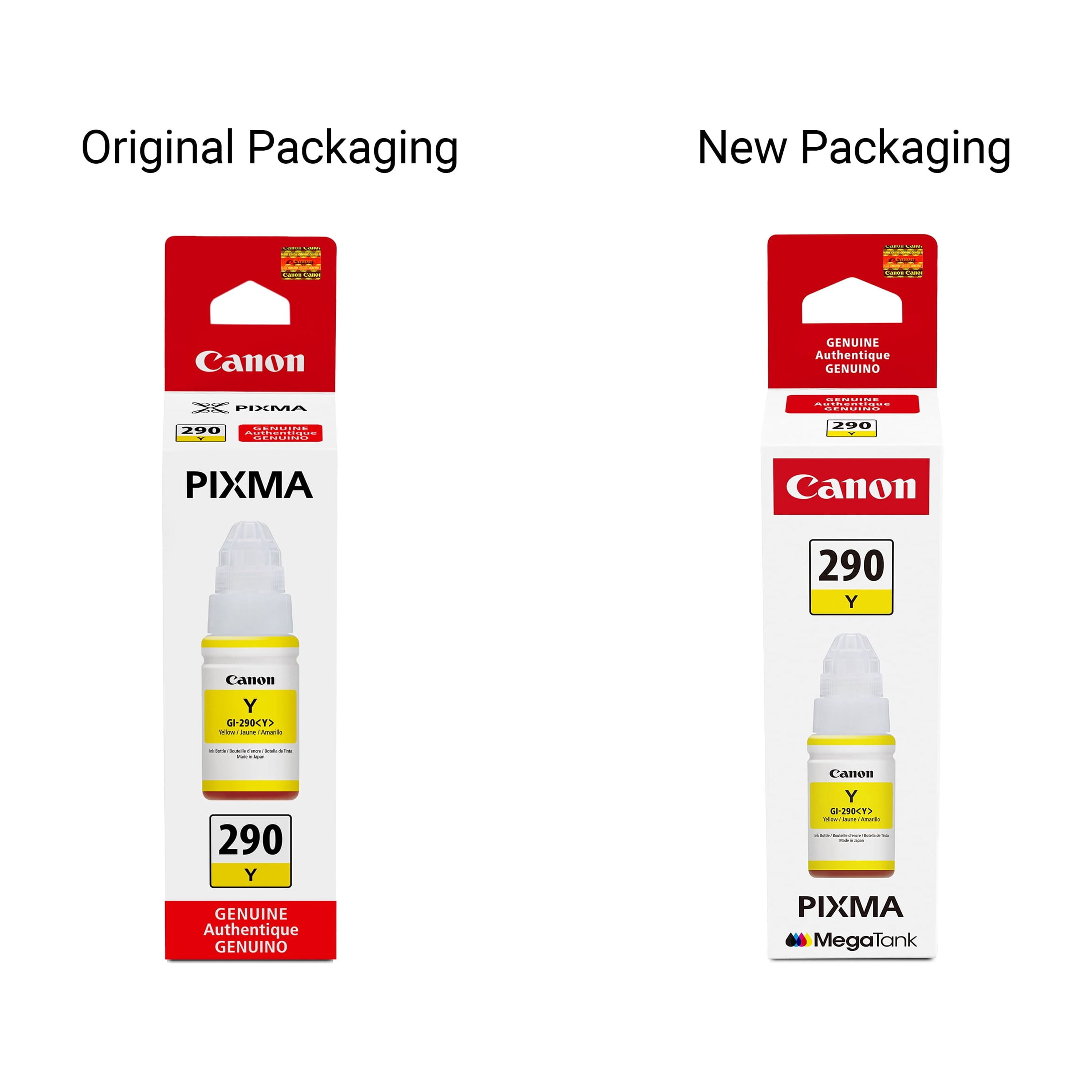 (4 pack) Canon PIXMA GI-290 Ink Bottle Inkjet - Yellow - 7000 Pages - 2.37 fl oz - 1 Each