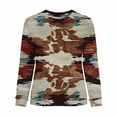thumbnail image 4 of TaTaai Ladies Retro Western Fashion Print Round Neck Regular Shoulder Long Sleeve Sweatshirt Casual Loose Soft Top for Daily Streetwear Office Gift, 4 of 4