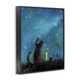 thumbnail image 3 of Stupell Industries Modern Cat Playing Under Stars Black Framed Giclee Art, 11 x 14, by Ronald West, 3 of 8