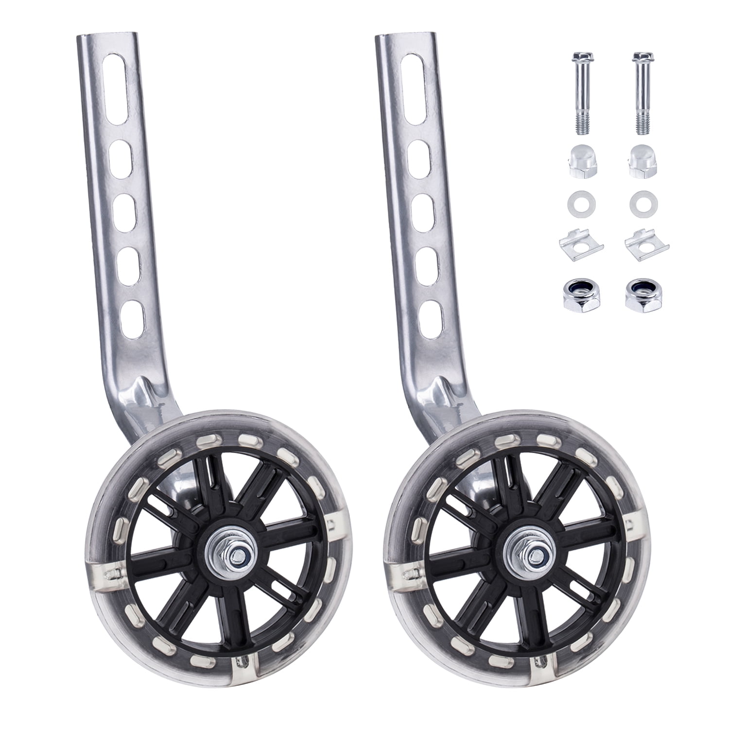 TKOOFN Child Bike Training Wheels LED Flash Kids Bicycle Stabilisers Wheel for 12-20' Cycle Bike