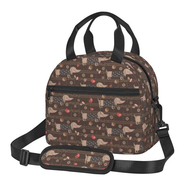 Disketp Dachshund Dog Puppy Lonchera Térmica para Mujer y Hombre, Bolsa de Almuerzo Reutilizable e Impermeable para Trabajo, Viajes y Picnic