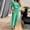 Green, variant on Viadha Matching Sets Women Clothing Fashion Woman Round Neck Solid Short Sleeve Blouse +Loose Pockets Pants Sets