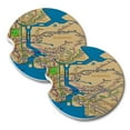 thumbnail image 1 of KuzmarK Sandstone Car Drink Coaster (set of 2) - Five Burroughs Transit Map, 1 of 2