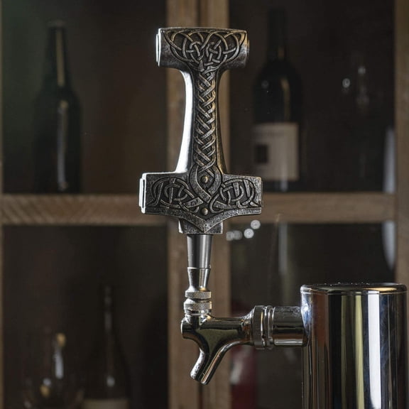 BOTEGA Exclusive Norse Mythology Thor Hammer Sculpture Figurine Beer Tap Handle Sports Bar
