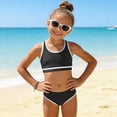 thumbnail image 2 of mgoYE Bikinis for Girls 10-12 Girls Swimsuit 2 Piece Bikini Set Racerback Swimwear Girls Swimsuits Bathing Suit(Black,9-10 Years), 2 of 8