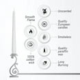 thumbnail image 3 of BOLSIUS 24 White Taper Candles - Unscented 10 Inch Dinner Candle Set - Premium European Quality - Smokeless, Dripless , Wedding, Party, Home Decor Candlesticks 7.5 Hour Burn Time, 3 of 5