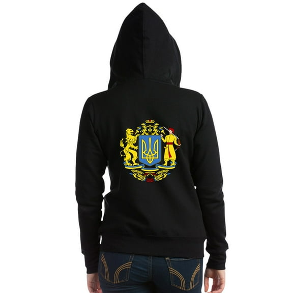 CafePress - Ukraine Coat Of Arms (Back) - Women's Zip Hoodie