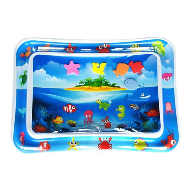 Gecheer Tummy Time Water Mat for Boys Girls PVC Inflatable Water Play
