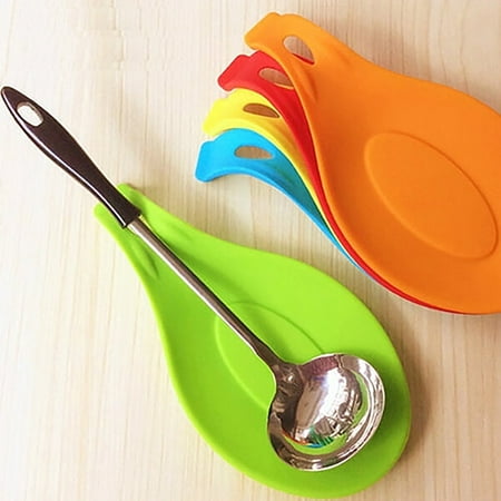

Clearing! HiCafh 4Pcs/Set Kitchen Silicone Spoon Rest Heat Kitchen Utensil Rest Spoon Holder Colorful Spatula Holder Rest Kitchen Tool