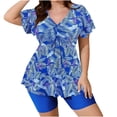 thumbnail image 5 of Ailaofu Women's Tankini Swimsuits Two Piece Tummy Control Bathing Suit Modest Swim Top with Shorts Plus Size Swimwear, 5 of 7