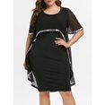 thumbnail image 1 of Lentejuelas Vestido de Tallas trabajo de malla ajustado de superposición de gasa Rosegal  Vestidos ajustados de talla grande, 1 of 5