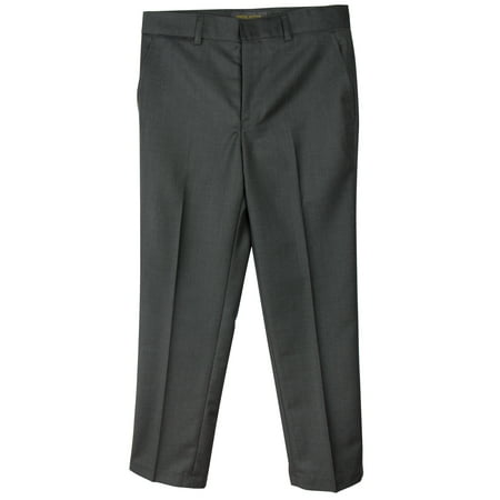 - Spring Notion Boys' Flat Front Dress Pants Charcoal