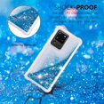 thumbnail image 4 of Compatible with Samsung Galaxy S20 Ultra Case Glitter Luxury Cute Love Liquid Quicksand Clear TPU Girls Women Stylish Bumper Shockproof Protective Case for Samsung Galaxy S20 Ultra Blue YB, 4 of 12