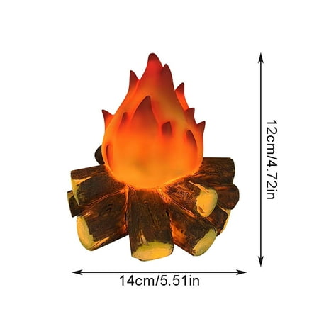 

LED Resin Wood Log Flame Effect Decorative Scene Prop Battery Operated Night Light Modern Minimalist Lamp For Home Décor Fireplace