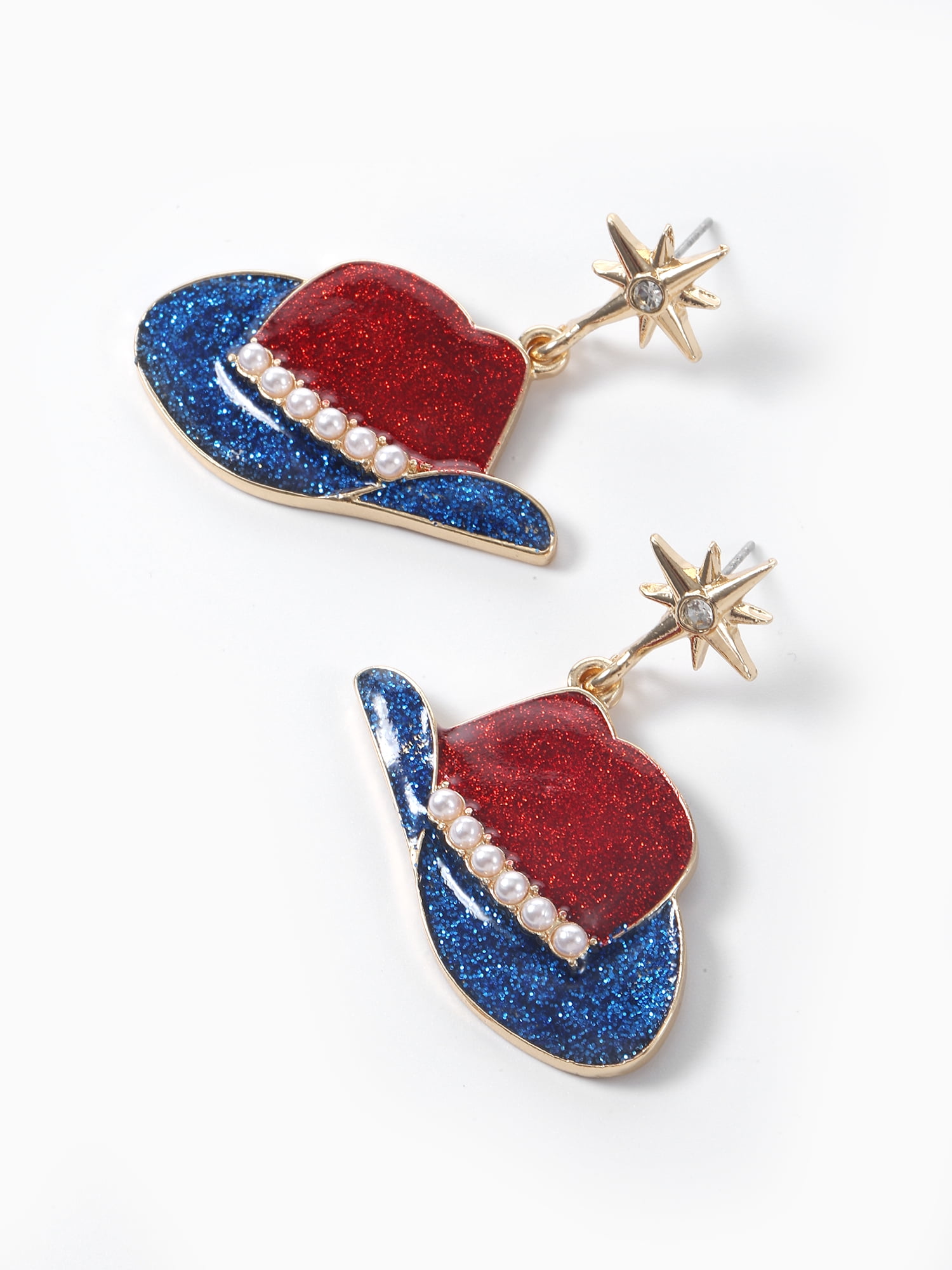 Way to Celebrate Americana Western Hat Dangle Earrings