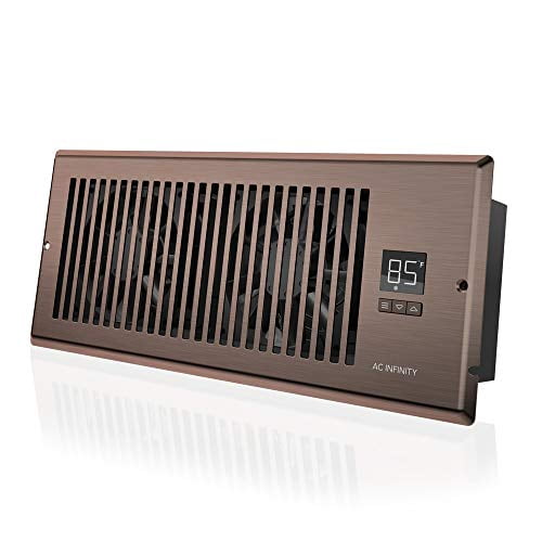 AC Infinity AIRTAP T4, Silencieux Registre Booster Ventilateur avec Thermostat Control. Chauffage Refroidissement AC Évent. S'Adapte 4" x 12" Registre Trous.