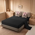 thumbnail image 3 of Erosebridal Brown Leopard Print 7pcs Bedding Comforter Set For Girls,Letter A Initial Kids Queen Bedding Sets,Black Reversible, 3 of 7