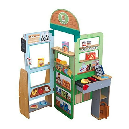KidKraft Let's Pretend Wooden Foldout Grocery Store Pop Up for Kids 3 & Up