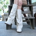 thumbnail image 4 of White Women Versatile Pants Boots With Solid Color For Cold Season Comfortable And Durable With Mid Tube, 4 of 5