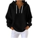 thumbnail image 2 of Ounisa Womens Hoodies Casual Long Sleeve Drawstring Waffle Pullover Tops Loose Hooded Sweatshirt with Pocket, 2 of 8