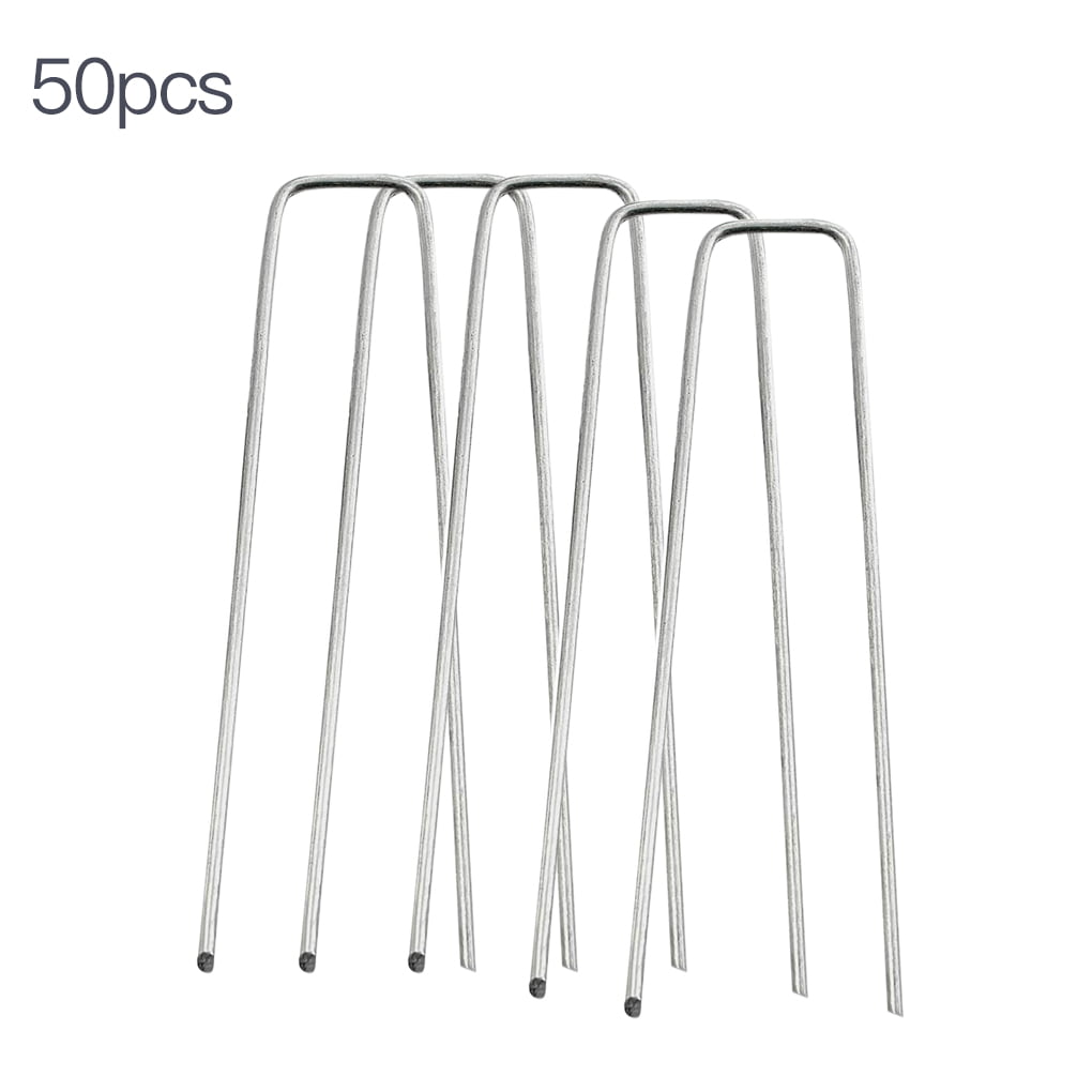 10pcs Galvanised Steel Garden Ground Stake Pegs for Car Ports Swing Football Net 