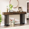 thumbnail image 1 of Tribesigns 55-Inch Console Table for Entryway, Industrial Hallway Table with Stylish Metal Frame, Sofa Foyer Table for Living Room, Entrance, Brown & Black, 1 of 5