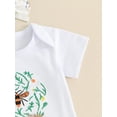 thumbnail image 6 of Bagilaanoe 3pcs Newborn Baby Girl Pants Set Short Sleeve Romper Tops + Daisy Flare Trousers + Headband 3M 6M 12M 18M Infant Casual Clothes, 6 of 7