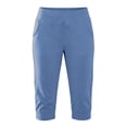 thumbnail image 4 of Womens Elastic Waist Capri Jogger Pants Cuffed Ankle Pocket Cropped Yoga Sports Casual Pants Blue XL(XL), 4 of 8