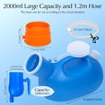 thumbnail image 4 of Melvexa Upgrade Male Portable Urinal Bottle Spill Proof for Seniors, Bedside Urinal with Soft Funnel & Long Hose, for Hospital Wheelchair Bedridden Car and Travel Use, 4 of 10
