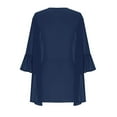 thumbnail image 6 of Turilly Womens Jackets Ladies Clearance, Women's Solid Three Quarter Sleeve Kimono Cardigan Loose Chiffon Cover Up Casual Blouse Tops, 6 of 6