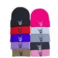 thumbnail image 2 of Quivnbaro Halloween Knit Hat with Skull and Finger Embroidery Warm Winter Beanie for Men and Women, 2 of 13