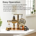thumbnail image 4 of Hot Air Stirling Engine Motor Model Electricity Generator Motor with LED Bulb Six-pointed Star Pattern Flywheel DIY Educational Science Experiment Tool with Zinc Alloy Base for Teacher Adults Kids, 4 of 7