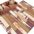 thumbnail image 2 of 5'x8' Area Rugs, Brown Beige Indoor Outdoor Area Rug for Living Room Bedroom, Vintage Farmhouse Shabby Wooden Grain Washable Bathroom Rugs Kitchen Floor Carpet Mats Home Decor Aesthetic, 2 of 8