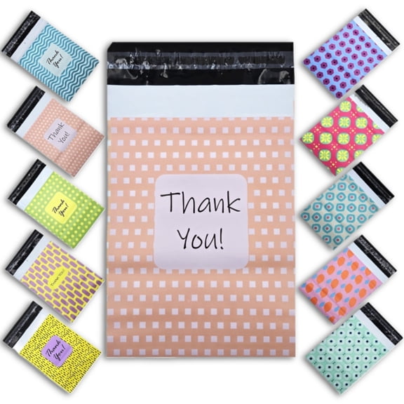 12 x 16 Poly Mailers Designer Quality 2.4Mil Thickness Shipping Plastic Envelopes Mailing Bags Self Adhesive Printed