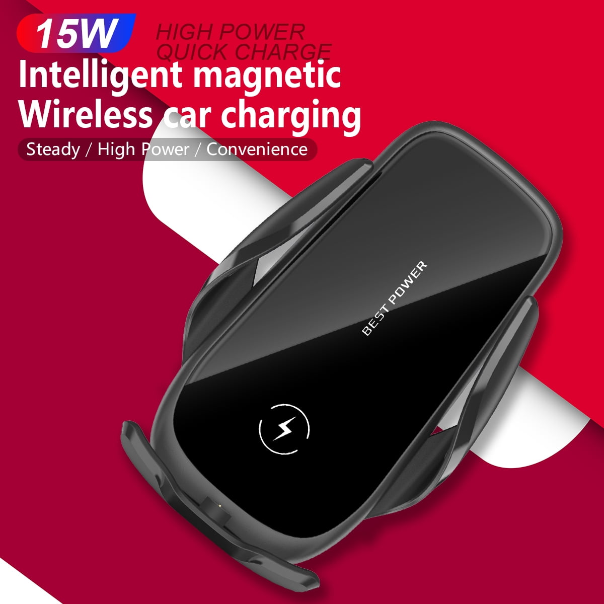 Wireless Car Charger 15W Fast Charging, Auto-Clamping Air Vent Car Charger Compatible with iPhone 12/11 Pro Max, Samsung S21 / S20 / S10 / Note 20 Series by FreedomTech